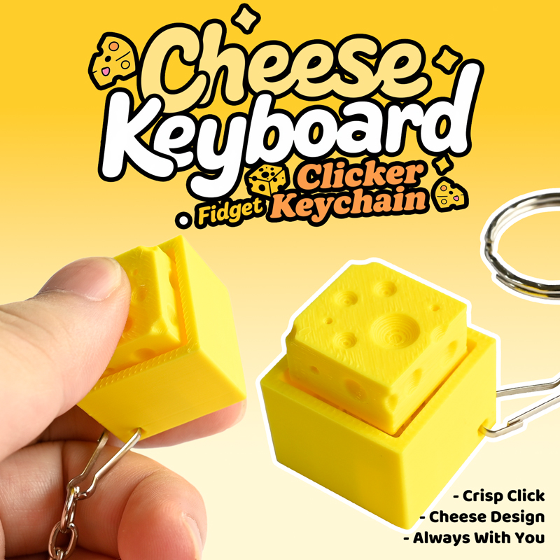3D 프린팅 치즈 모양 키 피젯 클리커 키체인 미니 키 - 3D Printing Keyboard 리뷰 및 가격