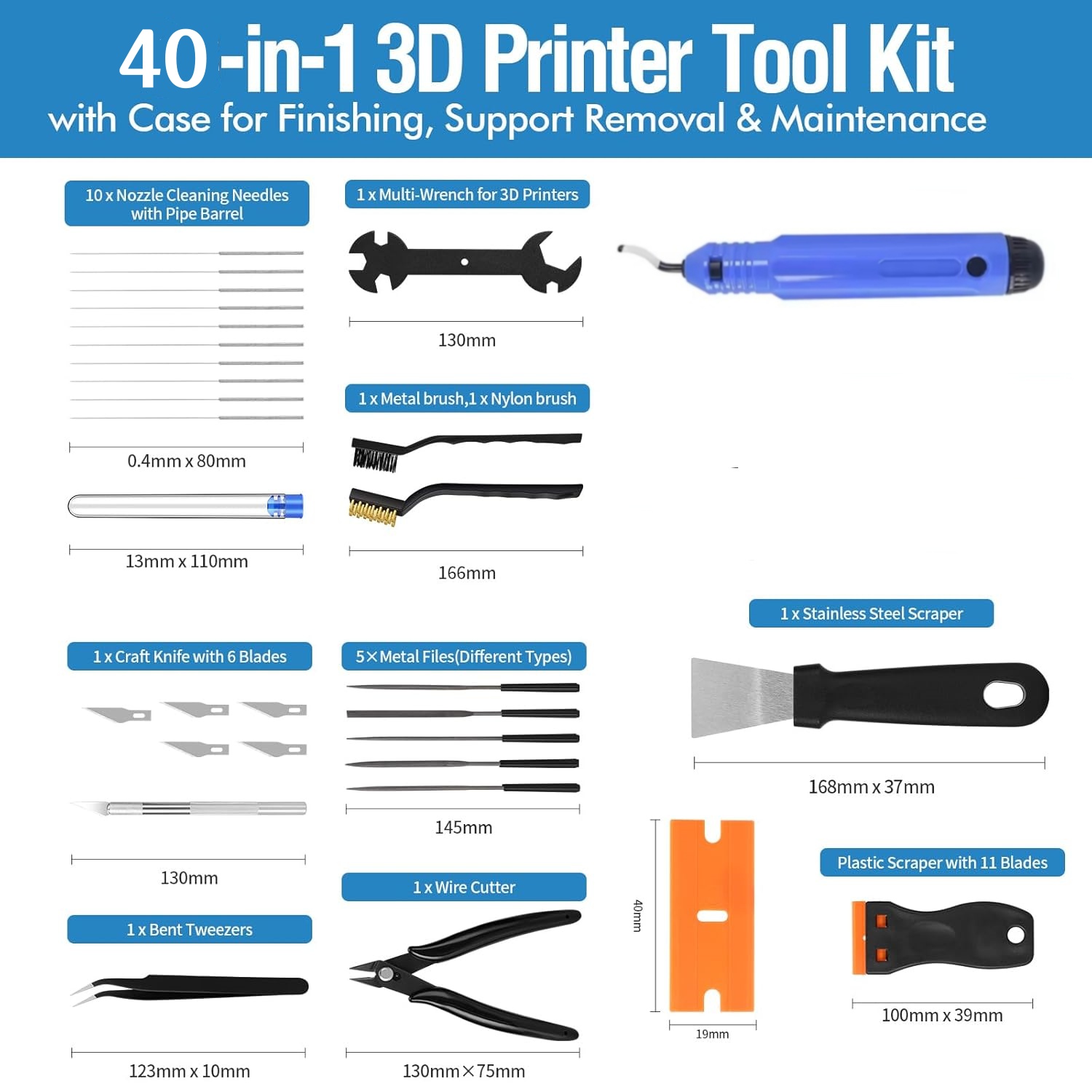 40개 3D 프린터 도구, 스크레이퍼, 파일, 와이어  - 3D Printing Files 리뷰 및 가격