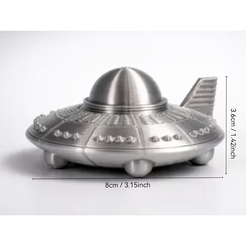 3D 프린트된 UFO 피규어, 레트로 메탈 마감, 공상 - 3D Printing Ultem 리뷰 및 가격