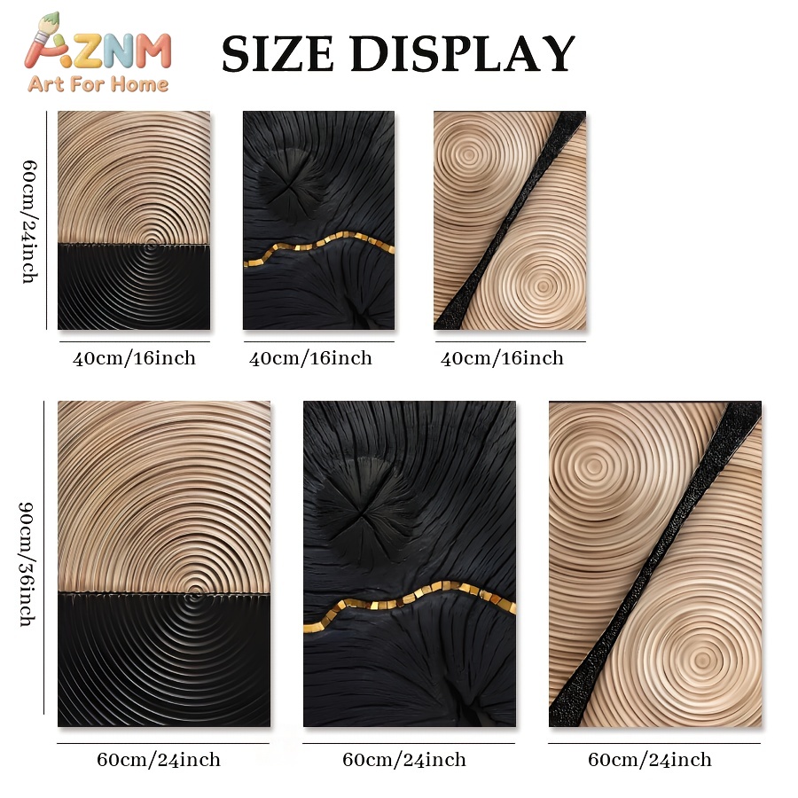 AZNM 와비사비 추상 나무결 나무고리 금색 라인 캔버 - 3D Printing Gold 리뷰 및 가격